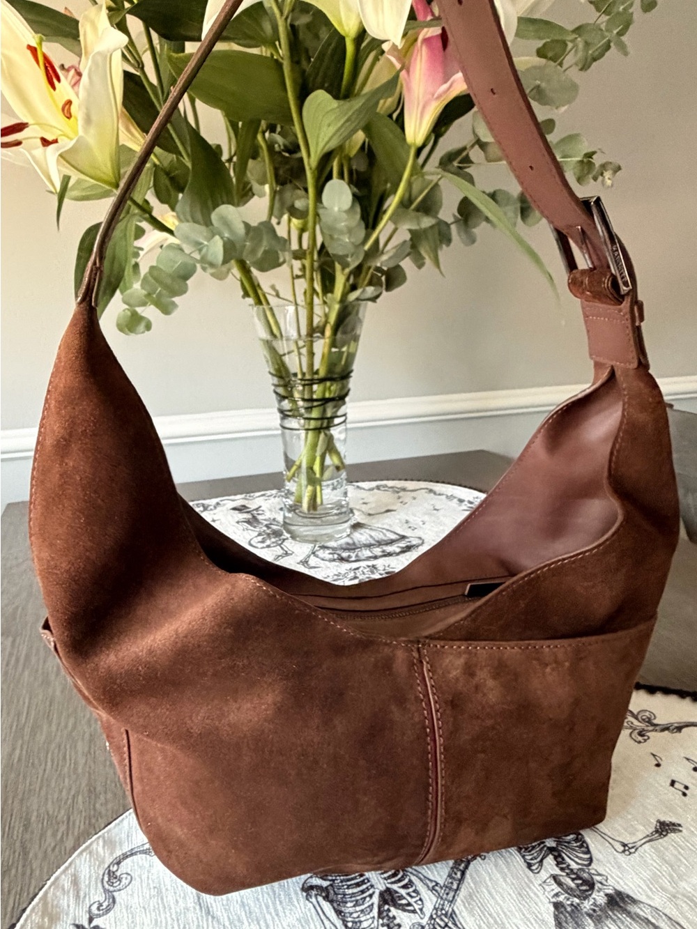 HAMMITT Zippered Tom/Med in Espresso 
Belted Suede/Gun Metal